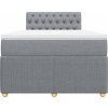 Box spring postel s matrací 120x200 cm textil [3289730] (Barva Světle šedá)