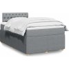 Box spring postel s matrací 120x200 cm textil [3289730] (Barva Světle šedá)