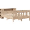 Postel s knihovnou bez matrace 140x190 cm masivní borovice [3323189] (Barva Bílá)