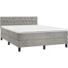 Box spring postel s matrací 140x190 cm samet [3141479] (Barva Světle šedá)