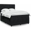 Box spring postel s matrací tmavě 140x190 cm samet [3292341] (Barva Tmavě šedá)