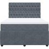 Box spring postel s matrací tmavě 140x190 cm samet [3292341] (Barva Tmavě šedá)