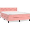 Box spring postel s matrací 140x190 cm samet [3131140] (Barva Růžová)