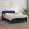 Box spring postel matrace a LED 140x190cm umělá kůže [3134162] (Barva Hnědá)