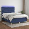 Box spring postel s matrací a LED 140x190 cm textil [3135669] (Barva Světle šedá)