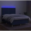 Box spring postel s matrací a LED 140x190 cm textil [3135352] (Barva Tmavě hnědá)