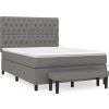 Box spring postel s matrací 140x190 cm textil [3136829] (Barva Světle šedá)