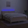 Box spring postel s matrací a LED 140x190 cm textil [3133629] (Barva Světle šedá)