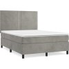 Box spring postel s matrací 140x190 cm samet [3142960] (Barva Tmavě šedá)