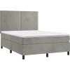 Box spring postel s matrací 140x190 cm samet [3142960] (Barva Tmavě šedá)