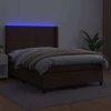 Box spring postel matrace a LED 140x190cm umělá kůže [3139319] (Barva Černá)