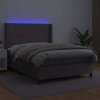 Box spring postel matrace a LED 140x190cm umělá kůže [3139319] (Barva Černá)