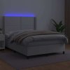 Box spring postel matrace a LED 140x190cm umělá kůže [3139319] (Barva Černá)