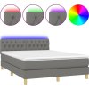 Box spring postel s matrací a LED 140x190 cm textil [3133953] (Barva Taupe)