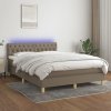 Box spring postel s matrací a LED 140x190 cm textil [3133953] (Barva Taupe)