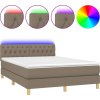 Box spring postel s matrací a LED 140x190 cm textil [3133953] (Barva Taupe)