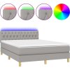 Box spring postel s matrací a LED 140x190 cm textil [3133953] (Barva Taupe)