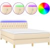 Box spring postel s matrací a LED 140x190 cm textil [3133953] (Barva Taupe)