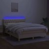 Box spring postel s matrací a LED 140x190 cm textil [3133953] (Barva Taupe)