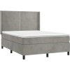 Box spring postel s matrací a LED 140x190 cm samet [3139500] (Barva Tmavě šedá)