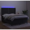 Box spring postel s matrací a LED 140x190 cm samet [3139500] (Barva Tmavě šedá)