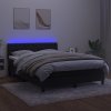 Box spring postel s matrací a LED 140x190 cm samet [3134583] (Barva Tmavě moddrá)