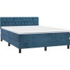 Box spring postel s matrací a LED 140x190 cm samet [3134583] (Barva Tmavě moddrá)