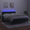 Box spring postel s matrací a LED 140x190 cm samet [3134340] (Barva Tmavě šedá)