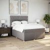 Box spring postel s matrací 140 x 190 cm textil [3291283] (Barva Tmavě šedá)