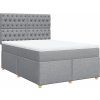 Box spring postel s matrací 140 x 190 cm textil [3291283] (Barva Tmavě šedá)