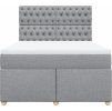 Box spring postel s matrací 140 x 190 cm textil [3291283] (Barva Tmavě šedá)