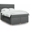 Box spring postel s matrací 140 x 190 cm textil [3291283] (Barva Tmavě šedá)