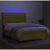 Box spring postel s matrací a LED 140x190 cm textil [3138550] (Barva Tmavě šedá)