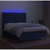 Box spring postel s matrací a LED 140x190 cm textil [3138550] (Barva Tmavě šedá)