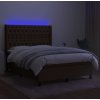 Box spring postel s matrací a LED 140x190 cm textil [3138550] (Barva Tmavě šedá)