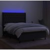 Box spring postel s matrací a LED 140x190 cm textil [3138550] (Barva Tmavě šedá)
