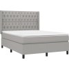 Box spring postel s matrací a LED 140x190 cm textil [3138550] (Barva Tmavě šedá)