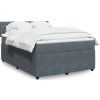 Box spring postel s matrací 140x190 cm samet [3290041] (Barva Tmavě šedá)