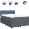 Box spring postel s matrací 140x190 cm samet [3290041] (Barva Tmavě šedá)