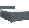 Box spring postel s matrací 140x190 cm samet [3290041] (Barva Tmavě šedá)
