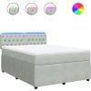 Box spring postel s matrací 140x190 cm samet [3290041] (Barva Tmavě šedá)