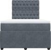 Box spring postel s matrací 120x190 cm samet [3294593] (Barva Tmavě šedá)