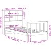 Postel s knihovnou bez matrace 100x200 cm masivní borovice [3321701] (Barva Bílá)