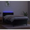 Box spring postel s matrací a LED 100x200 cm samet [3134569] (Barva Černá)
