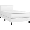Box spring postel s matrací a LED 100x200 cm umělá kůže [3134148] (Barva Bílá)