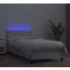Box spring postel s matrací a LED 100x200 cm umělá kůže [3134148] (Barva Bílá)
