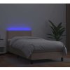 Box spring postel s matrací a LED 100x200 cm umělá kůže [3134148] (Barva Bílá)