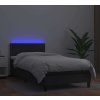 Box spring postel s matrací a LED 100x200 cm umělá kůže [3134148] (Barva Bílá)