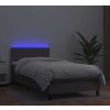 Box spring postel s matrací a LED 100x200 cm umělá kůže [3134148] (Barva Bílá)