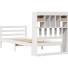 Postel s knihovnou bez matrace 100x200 cm masivní borovice [3321935] (Barva Bílá)